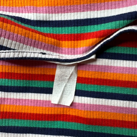 LETTUCE TRIM MULTICOLORED STRIPED CROPPED BABY TEE • SIZE M - Picture 3 of 3